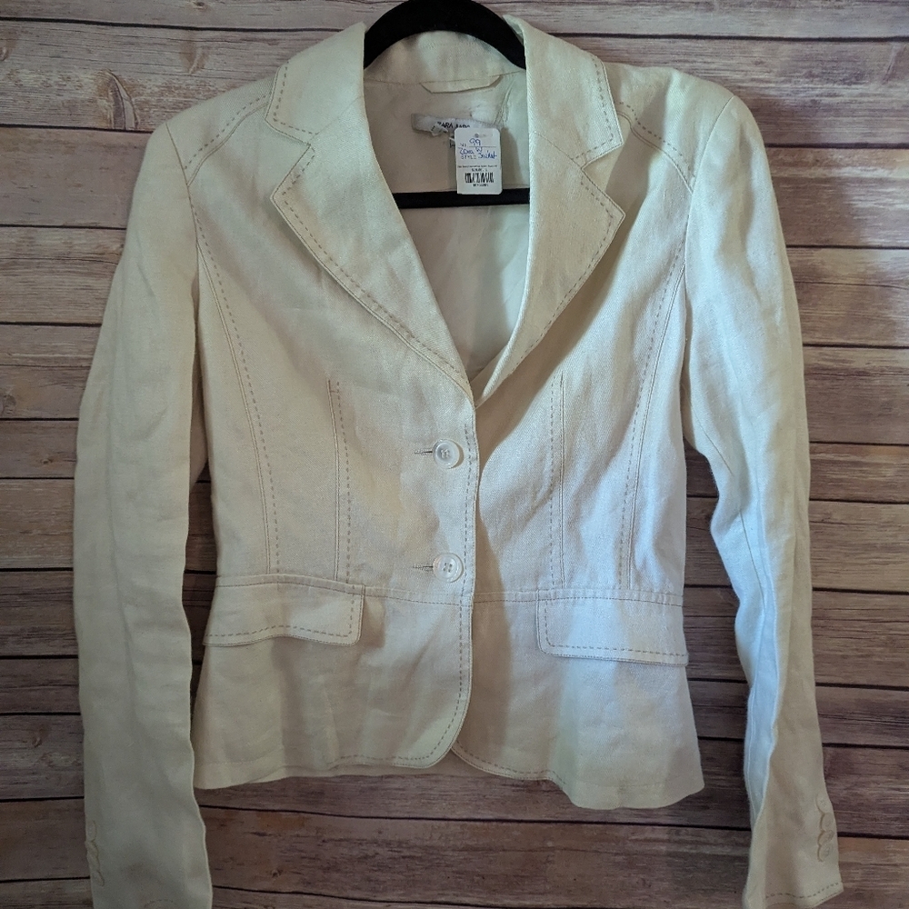 Women's Cream Blazer By Zara